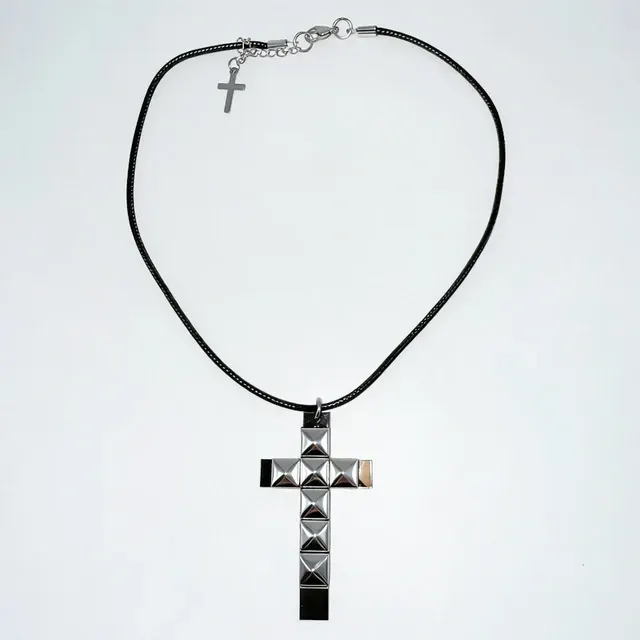 Punk-Nieten-Kreuz Halskette, Grunge-Schmuck 3