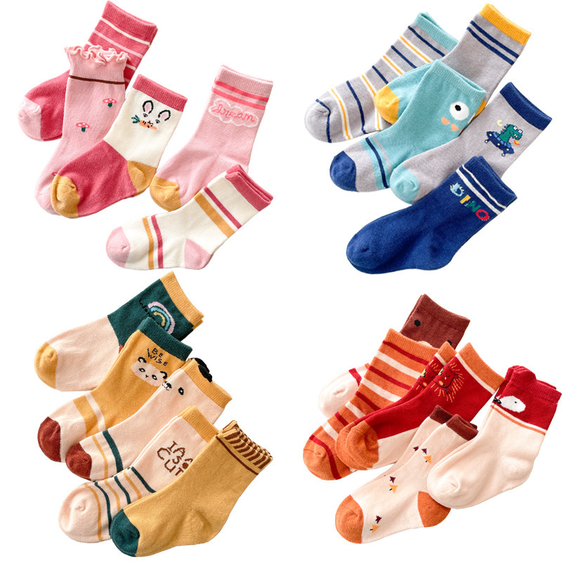 Baumwoll-Kindersocken 5er-Set mit Hasen-Motiven