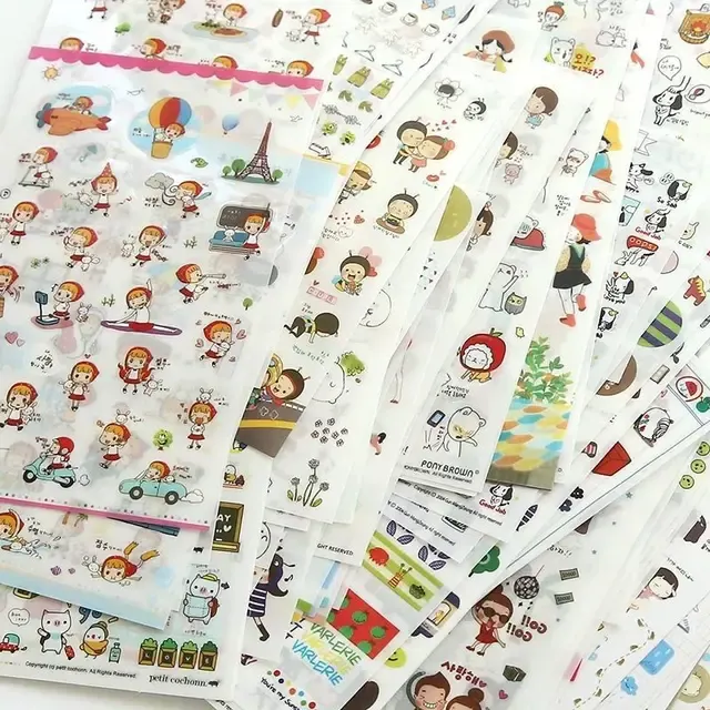 Wasserfeste Transparente Kawaii-Aufkleber, 6er-Set 3