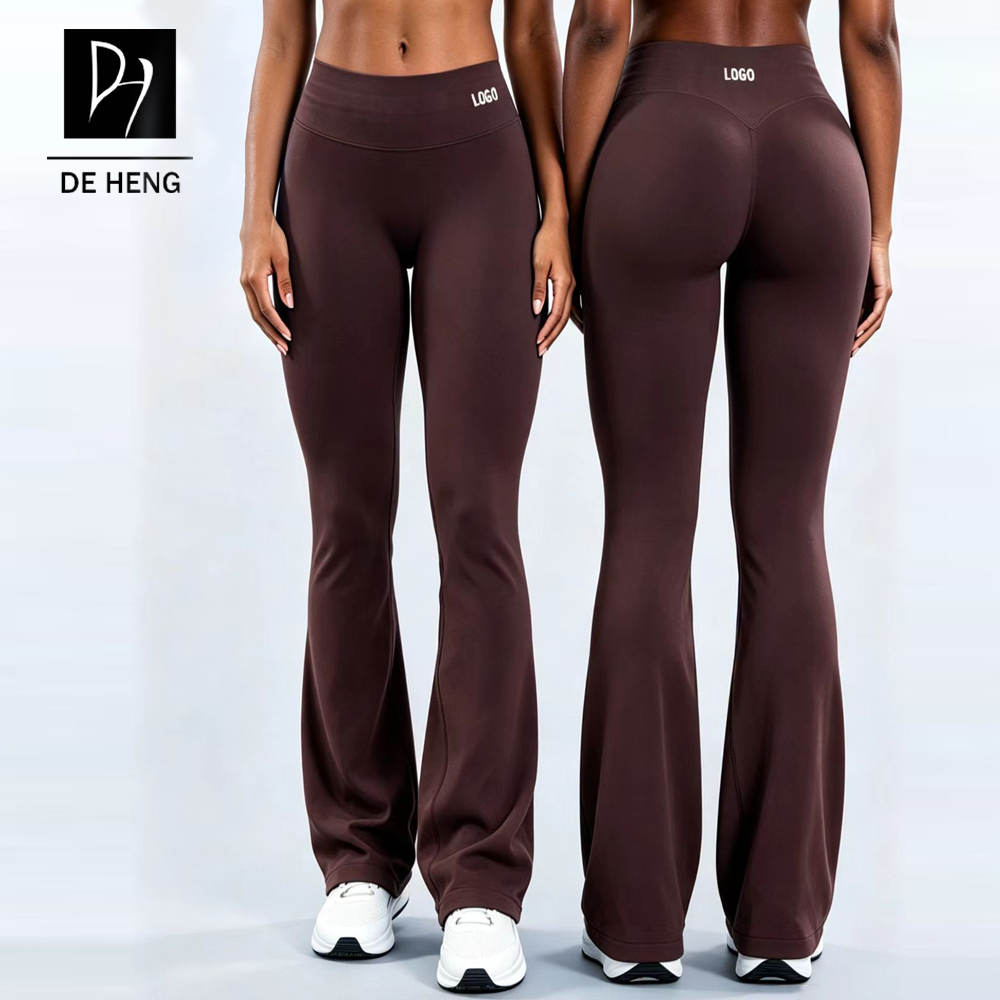Nahtlose Bellbottom-Fitnesshose aus Nylon