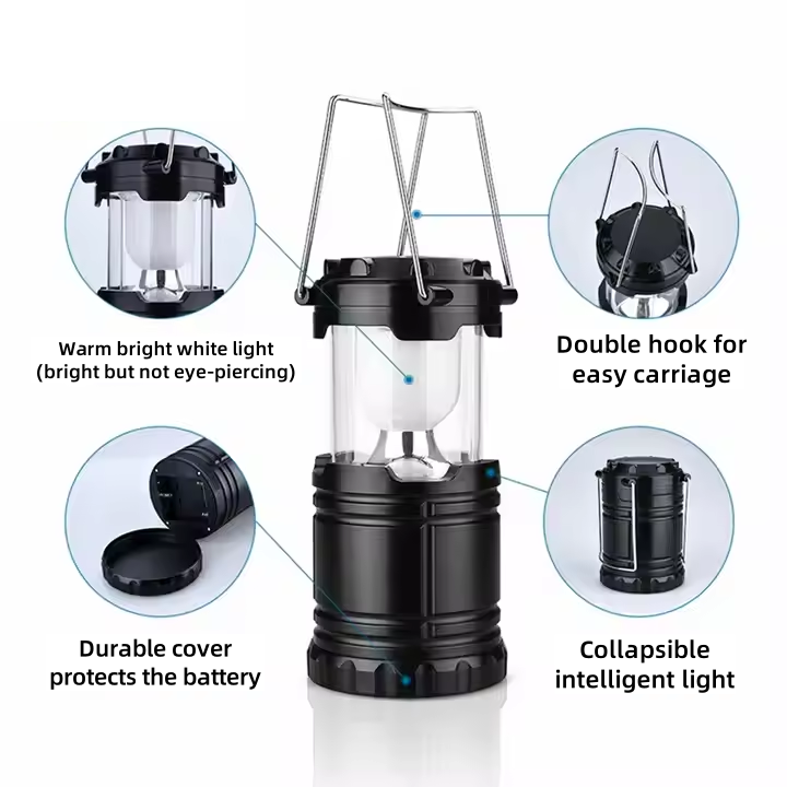 Faltbare Solar-Campinglaterne mit Magnethaken 3