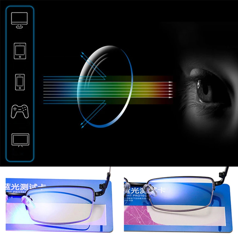 Anti-Blaulicht-Lesebrille Titan Halbrahmen Herren 4
