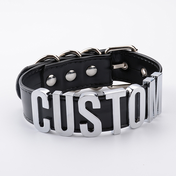 Personalisierte Choker-Halskette aus PU-Leder