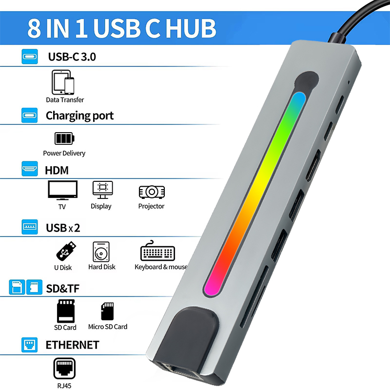 RGB 8-in-1 USB-C Hub mit 4K-Display 2