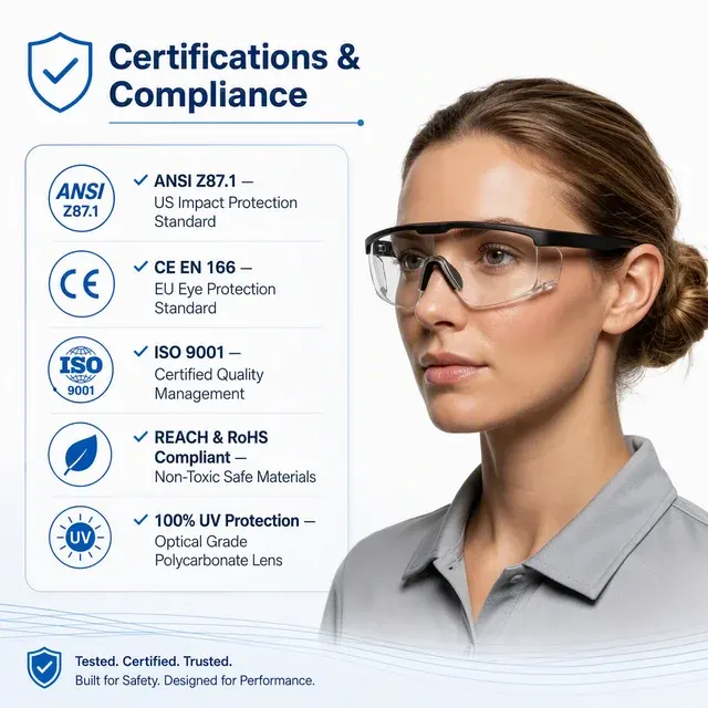 Polycarbonat Schutzbrille mit transparenten Gläsern 3