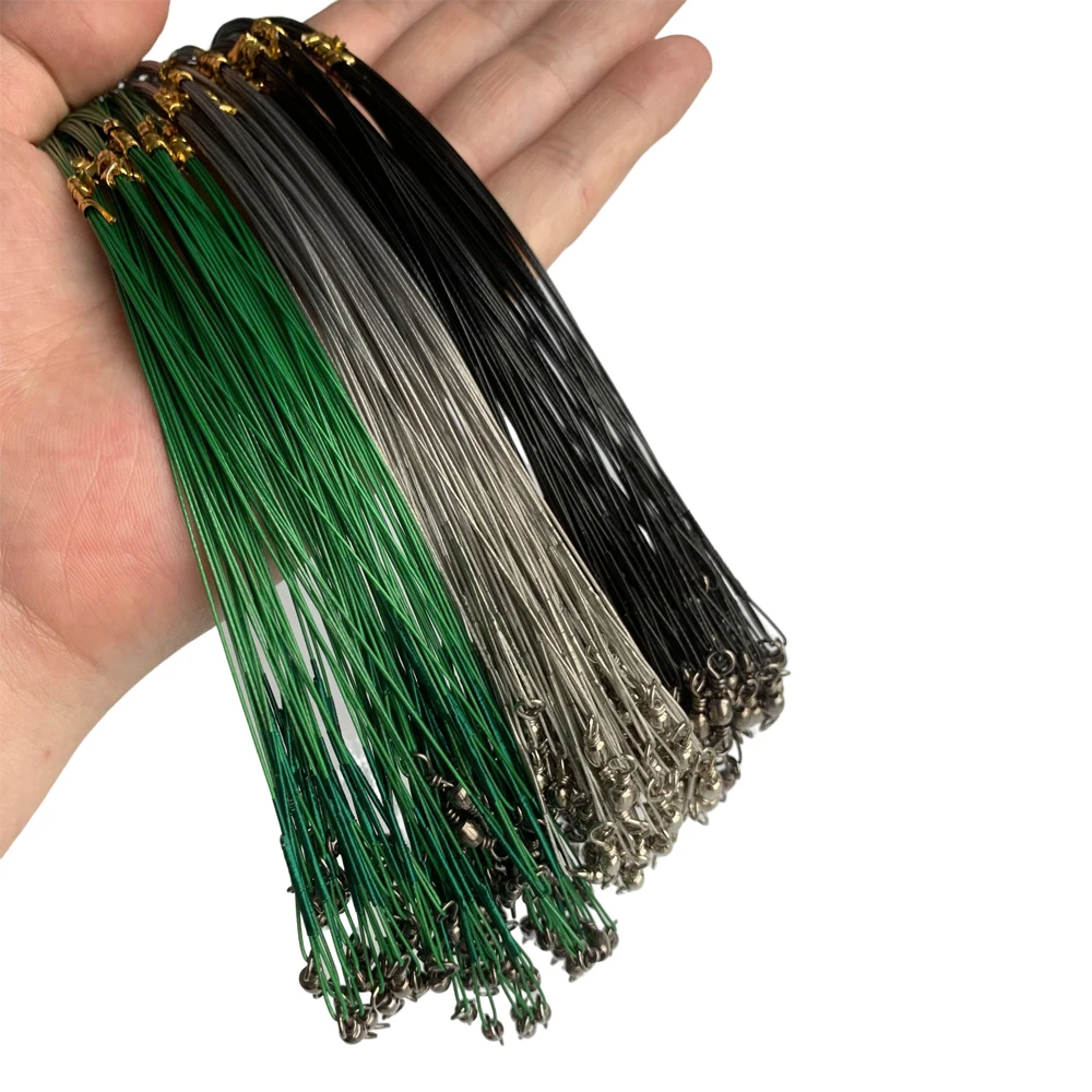 Anti-Biss-Stahlvorfach mit Drehgelenk, 15-30cm 2
