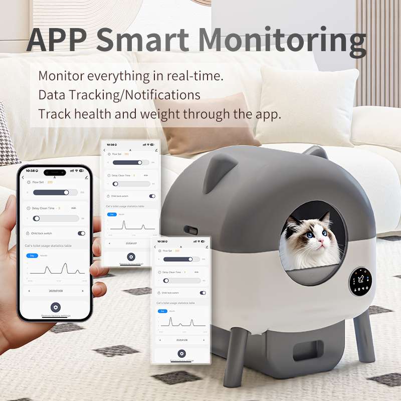 Selbstreinigende Katzentoilette 76L mit App-Steuerung 3