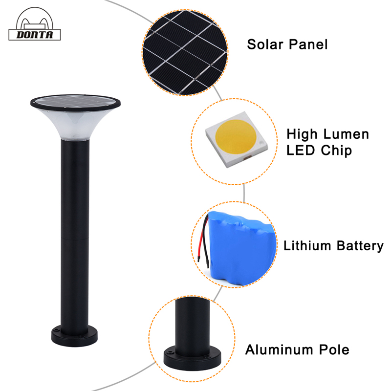 Wasserdichte LED-Solar-Gartenleuchte Energiesparend 4