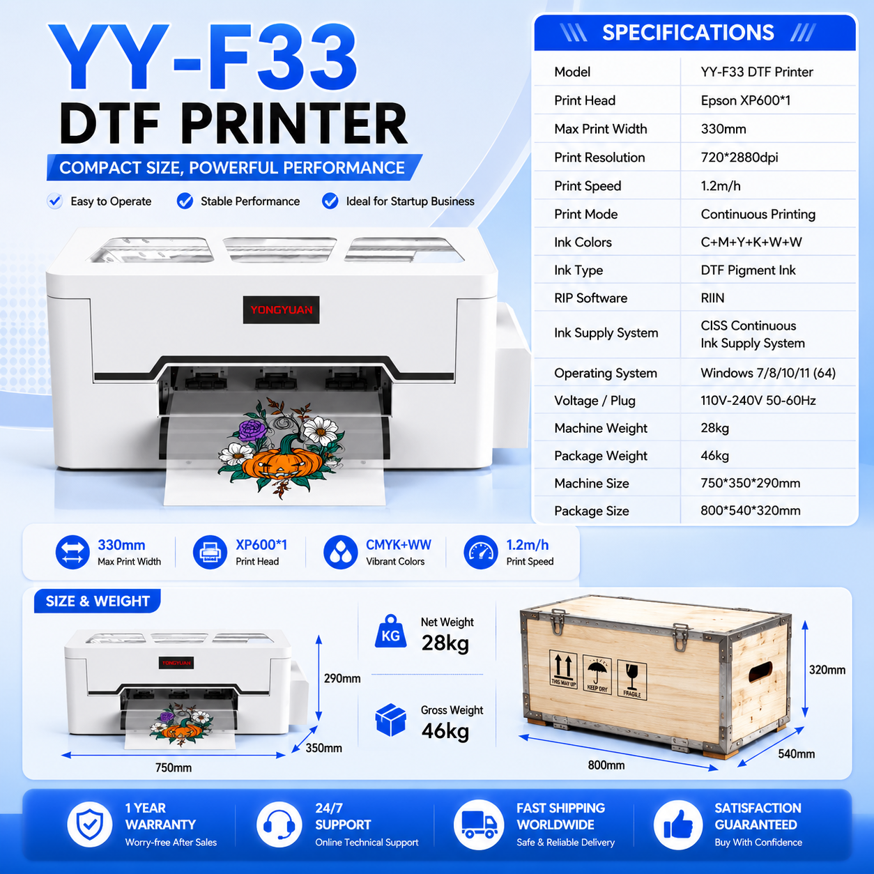 Industrieller A3 DTF-Drucker mit Epson XP600 2
