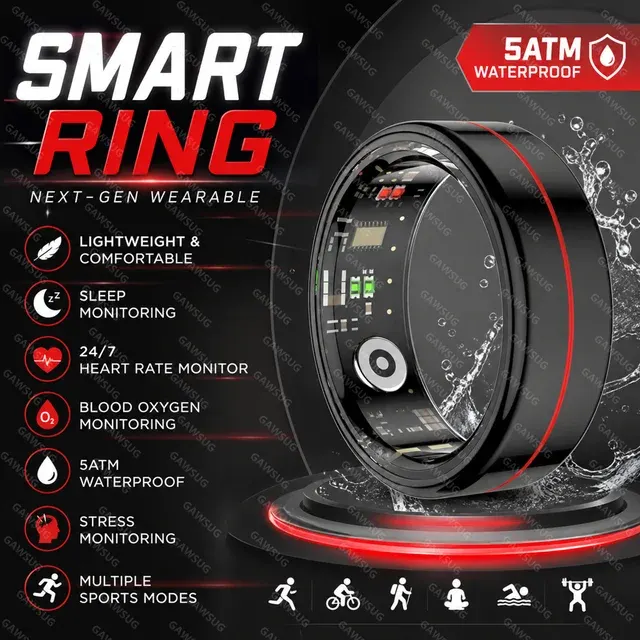 Wasserdichter Smart Ring Gesundheits-Tracker 2
