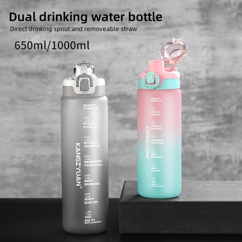 Auslaufsichere Sportflasche 950ml mit Strohhalm 2