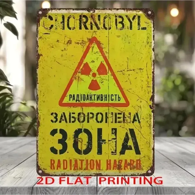 Vintage-Warnschild aus Metall 2