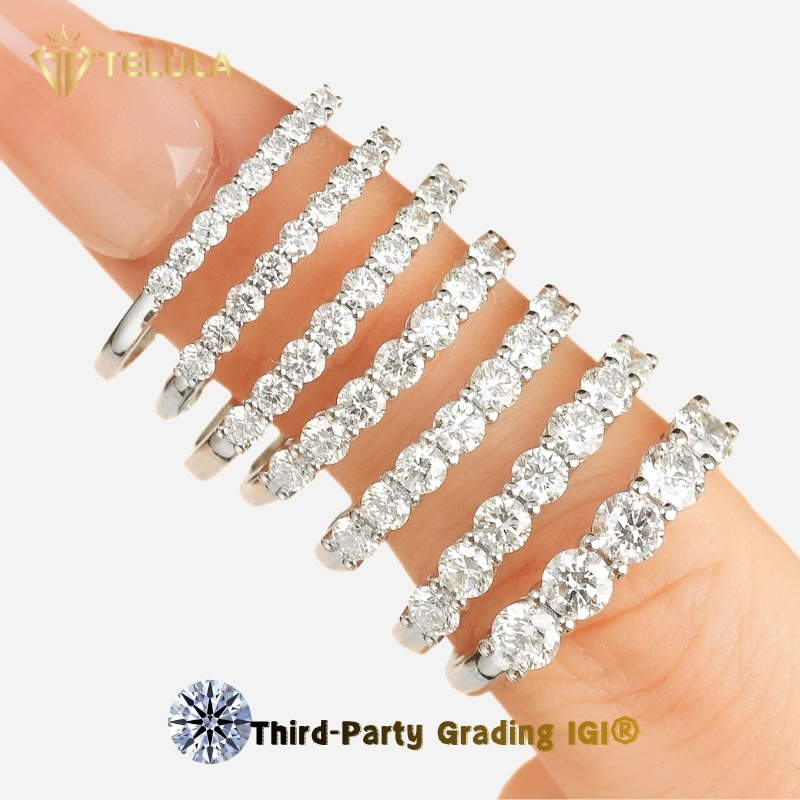 14K Gold Labordiamant Memoire Ring Rund
