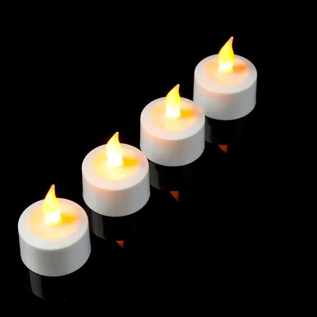 Flammenlose gelbe LED-Teelichter, wiederaufladbar 3