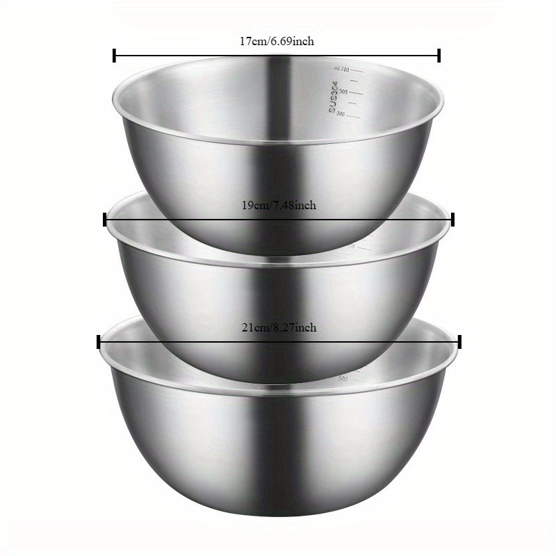 3-teiliges Edelstahl-Salatschüssel-Set