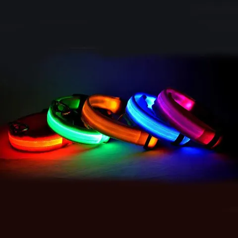 LED Nylon Hundehalsband Leuchtend Verstellbar