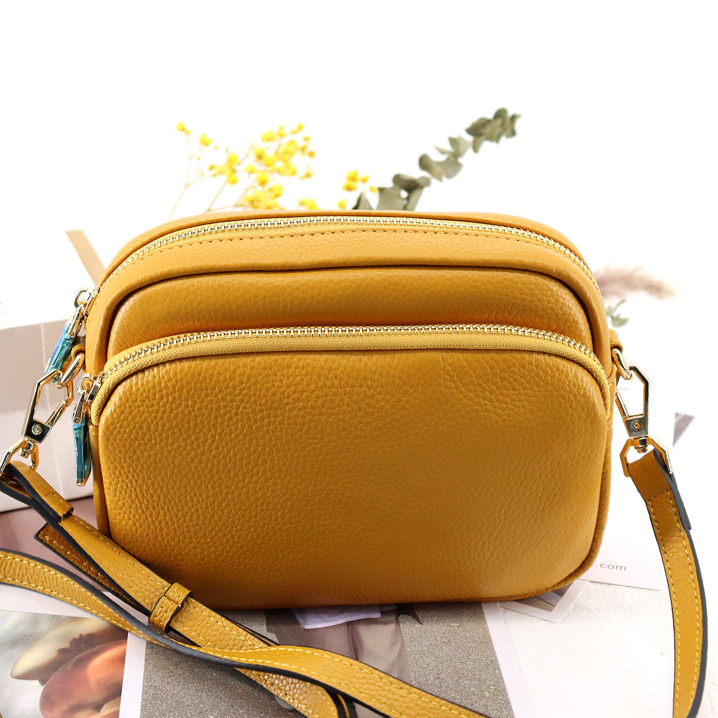 Damen Crossbody Schultertasche aus Leder 2