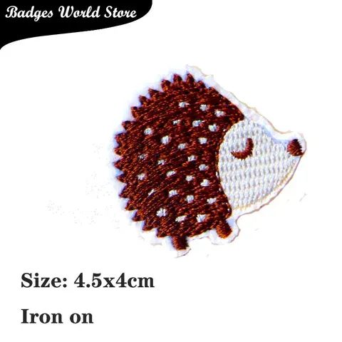 Bestickte Patches mit Igel und Huhn