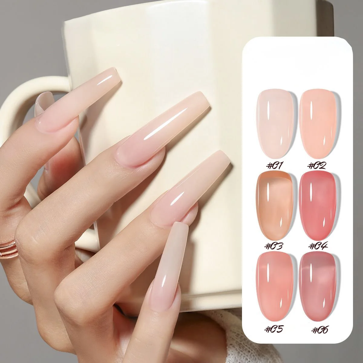 Rosa Ice-Skin Gel-Nagellack, Nude-Töne 2
