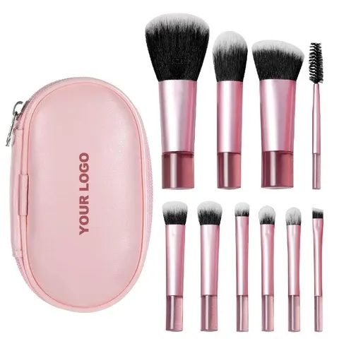 10-teiliges Mini-Make-up-Pinsel-Set mit Etui