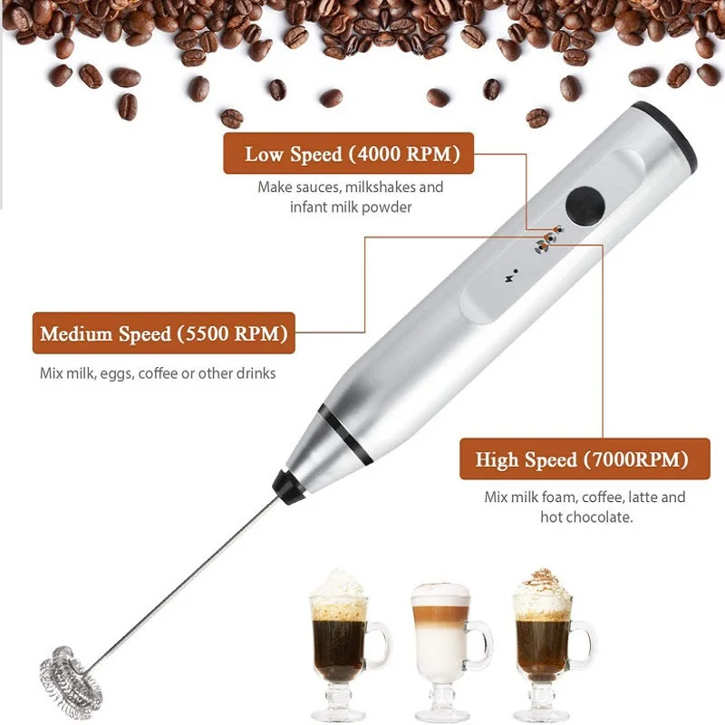 Elektrischer USB-Milchaufschäumer mit Handmixer 3