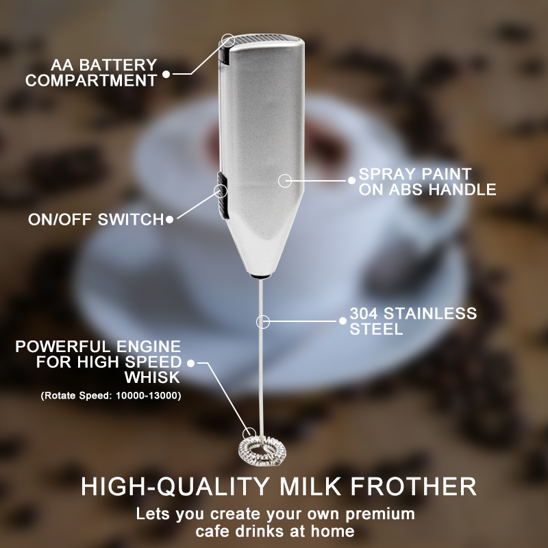 Akku-Mini-Milchaufschäumer aus Kunststoff für Kaffee 4