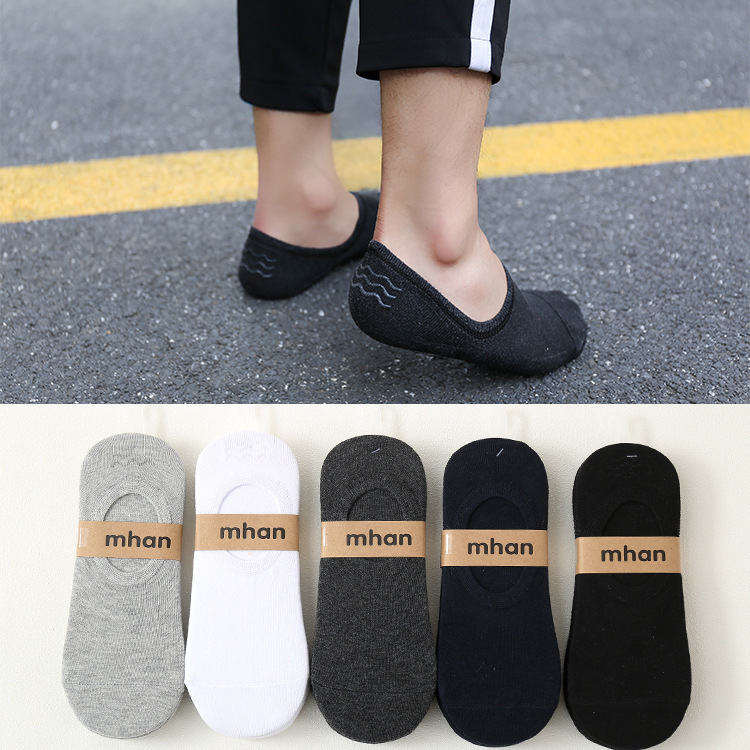 Unsichtbare Herrensocken aus Baumwolle, 5er-Set