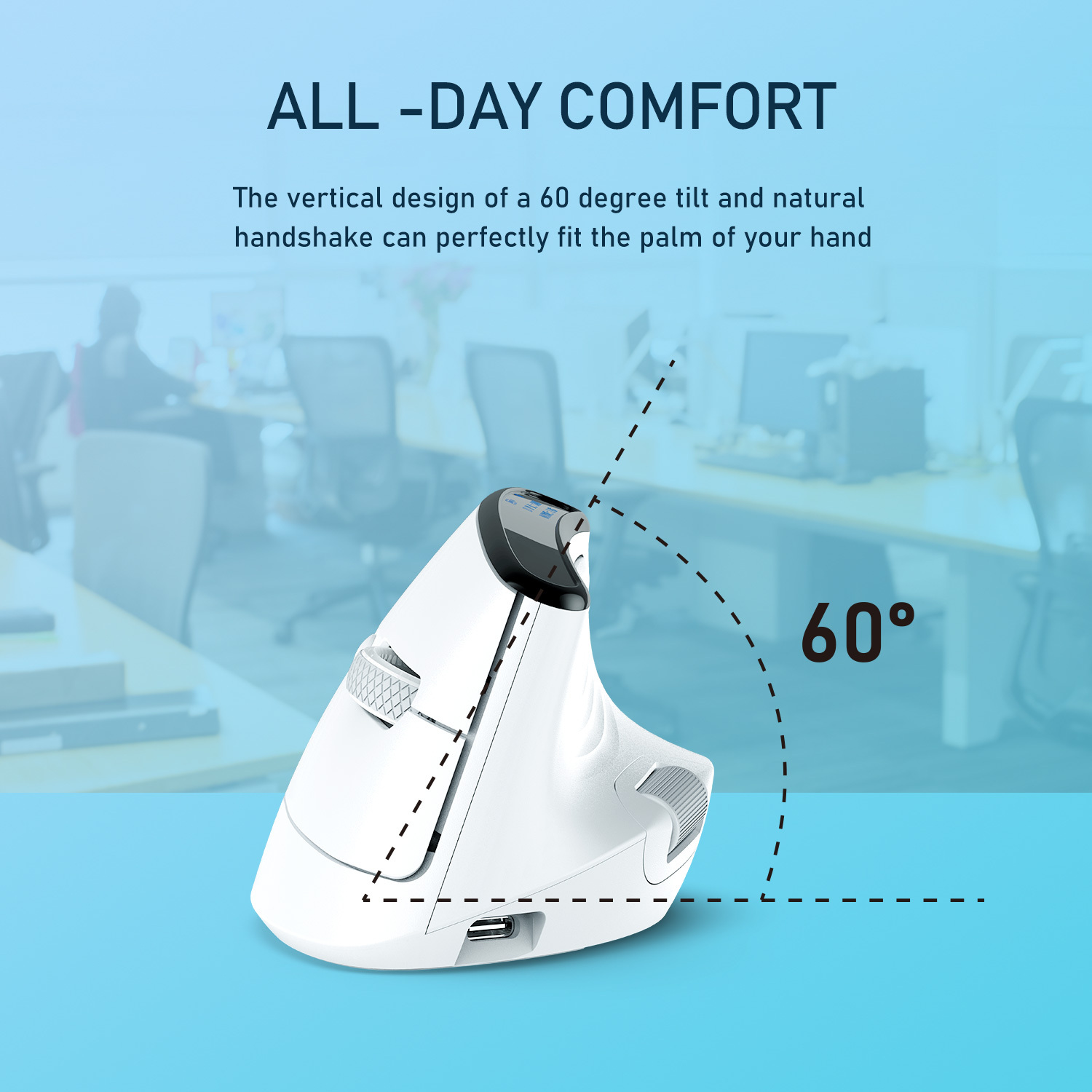 Ergonomische Funkmaus mit Seitenrad 8000 DPI 4