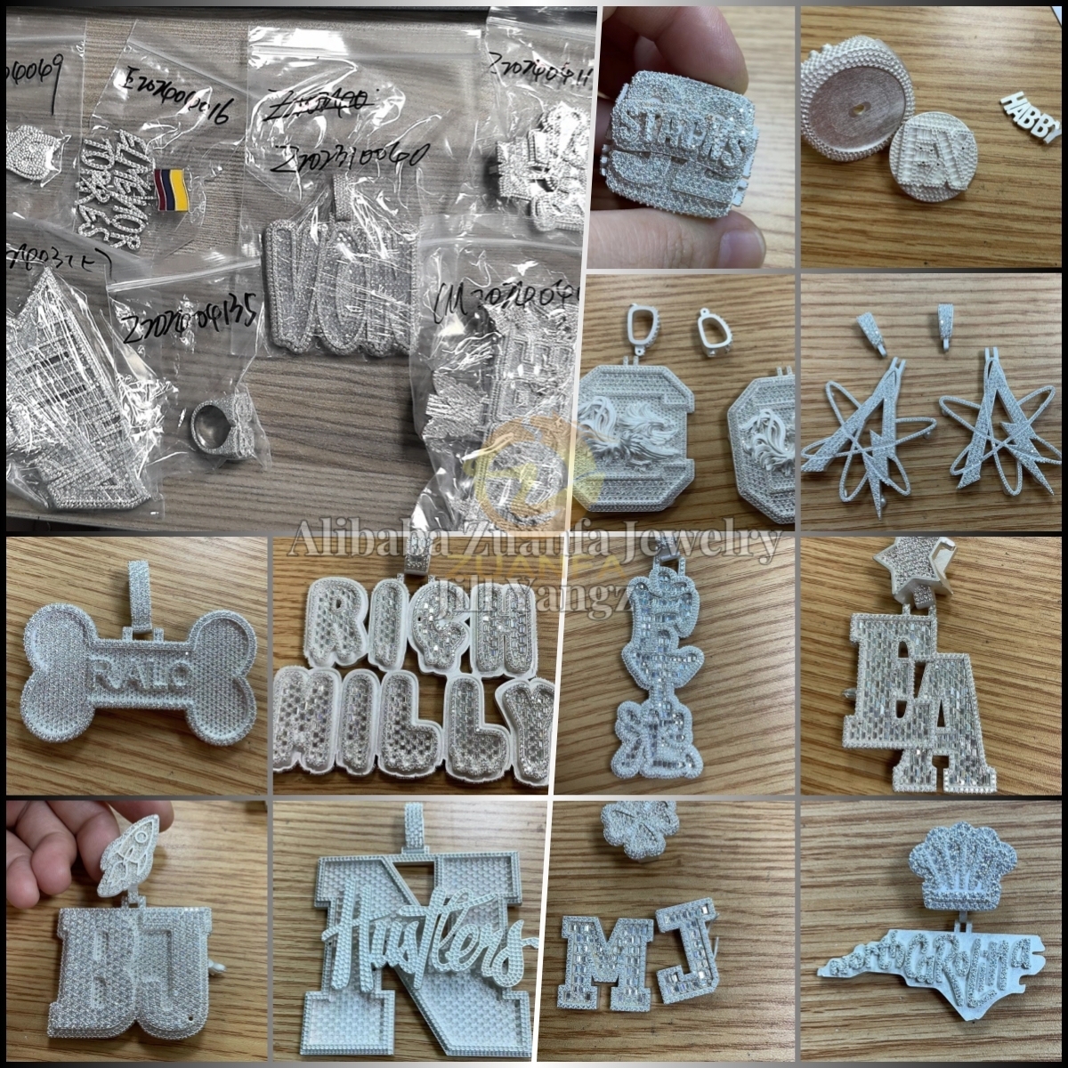 Buchstabenanhänger-Halskette mit Moissanit 3