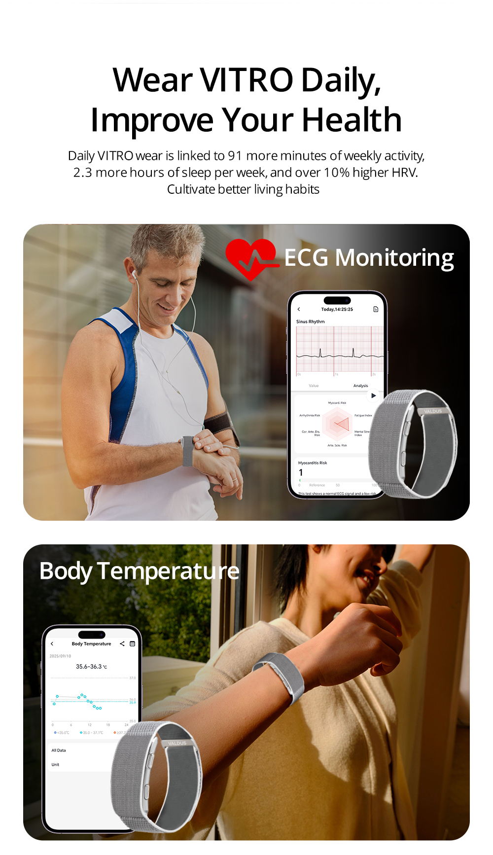 Bildschirmloses Smart Fitness-Armband mit EKG 3