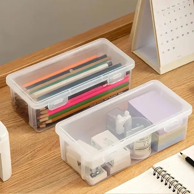 Transparente Stiftebox für Büro und Schule 2
