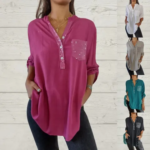 Pailletten-Bluse