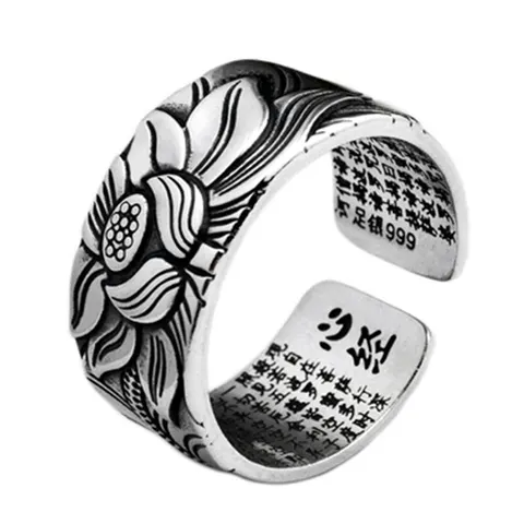 Versilberter Lotusring