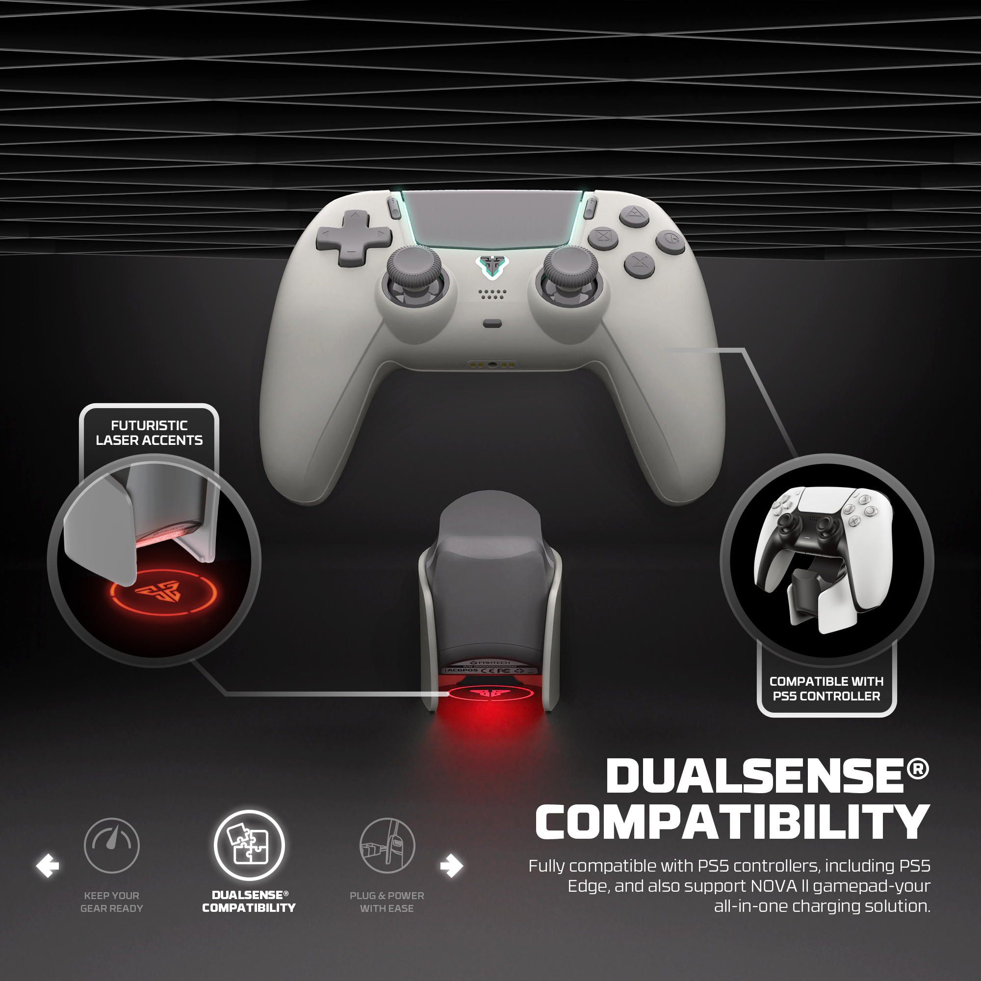PS5-Controller-Ladestation mit Gamepad-Halter 4