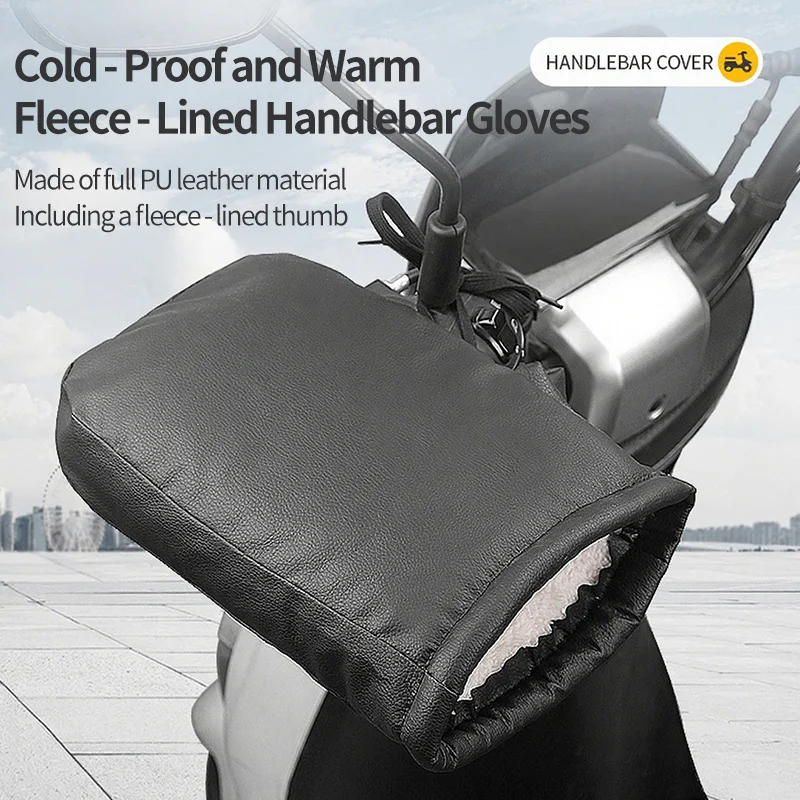 Winter-Elektrofahrradhandschuhe mit Griffabdeckung 4