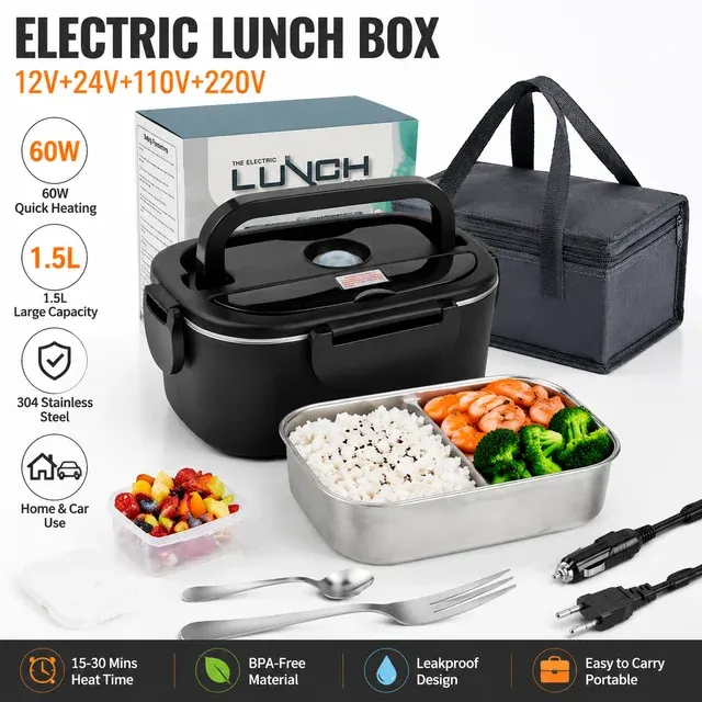 Elektrische Heiz-Lunchbox mit Edelstahlbehälter 2