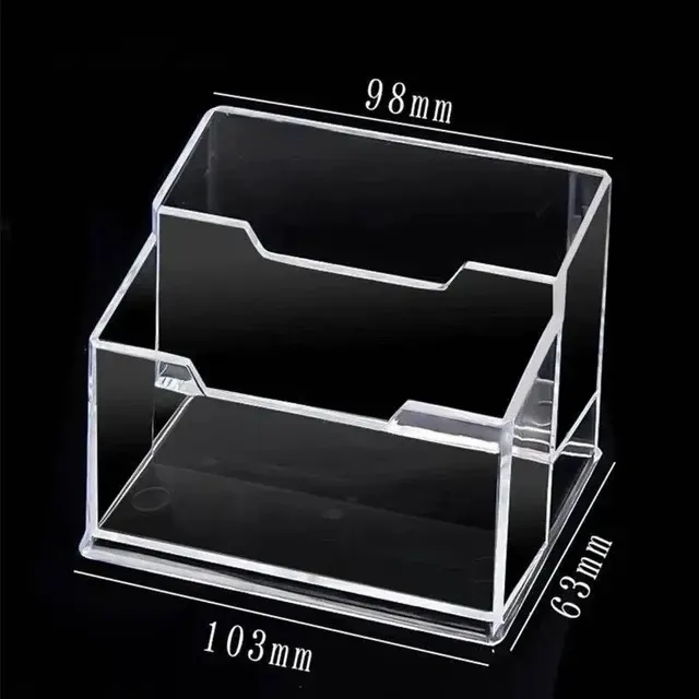 Transparenter Acryl-Visitenkartenhalter für Schreibtisch 3