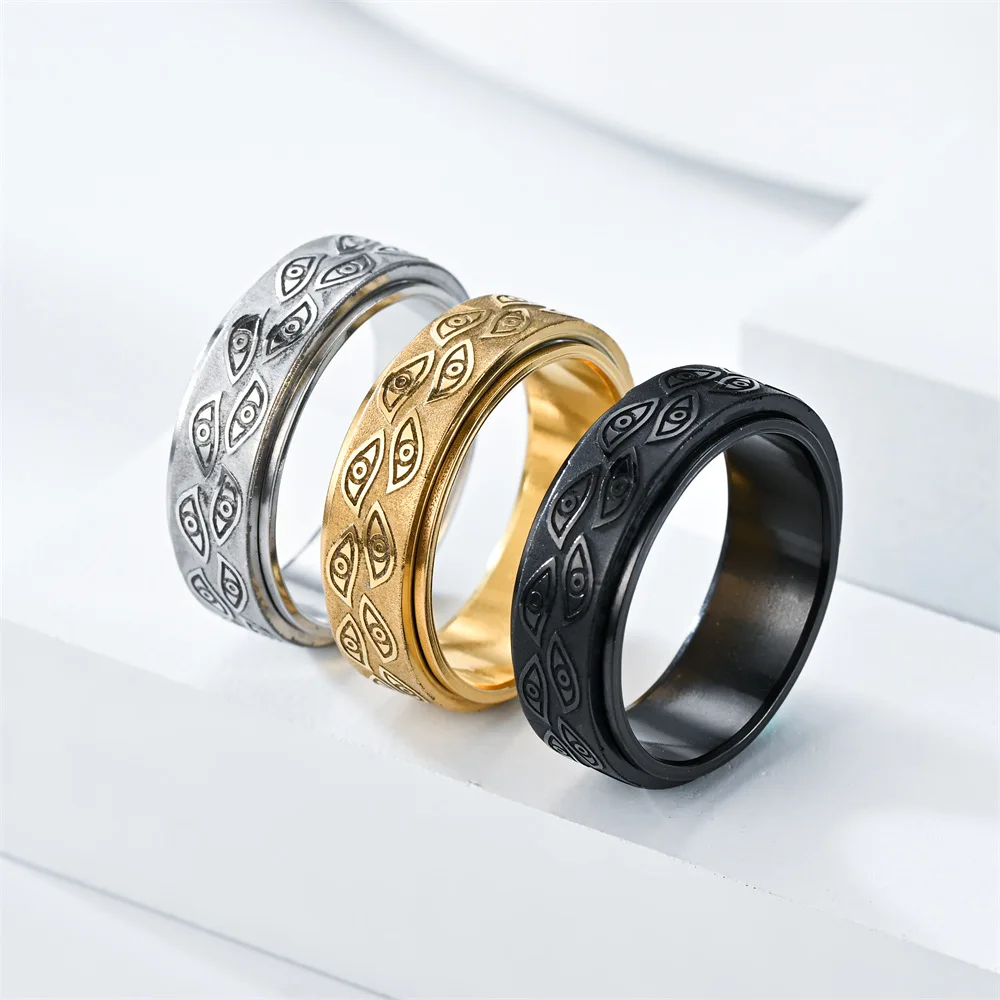 Anti-Stress-Spinner-Ring mit Dämonenauge für Männer 2