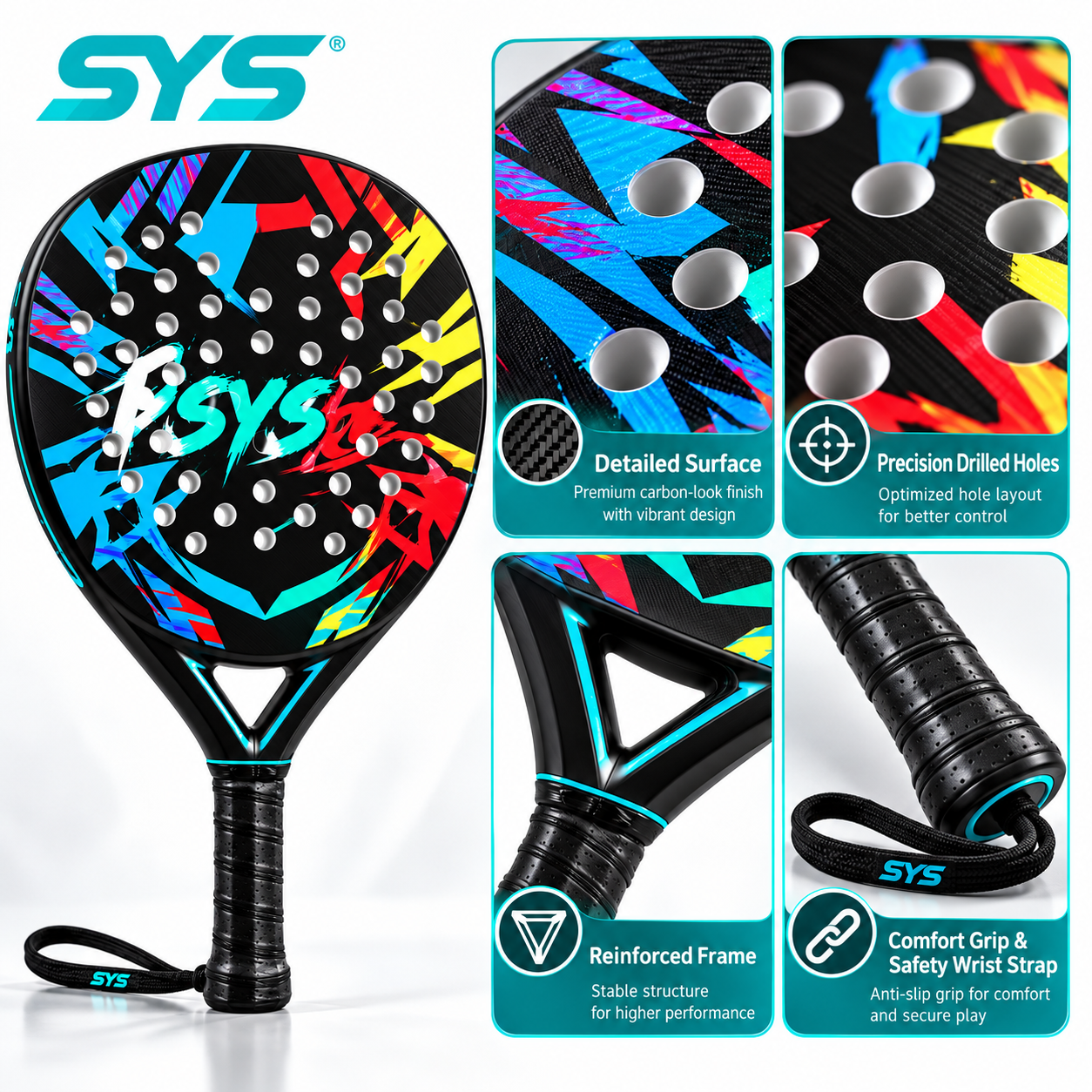 3K-12K-18K Carbon-Padelschläger für Erwachsene 2