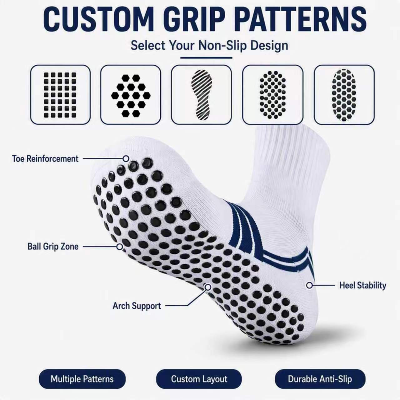 Knöchelhohe Fußball-Grip-Socken atmungsaktiv 2