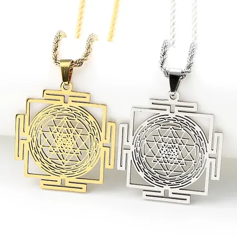 Sri-Yantra-Anhänger-Halskette