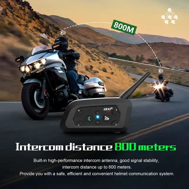 Bluetooth-Motorradhelm-Headset mit 800 m Reichweite 4