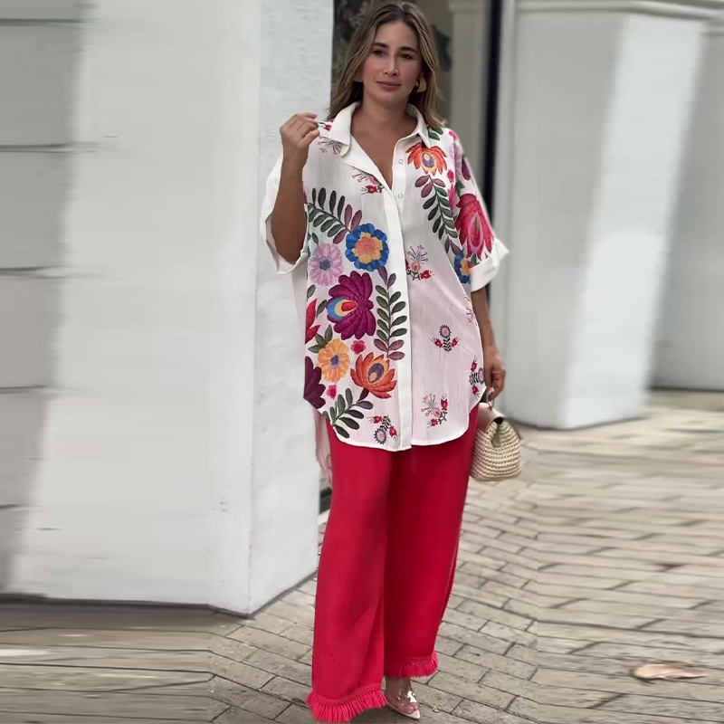 Damen Lange Slim Bluse Unregelmäßig