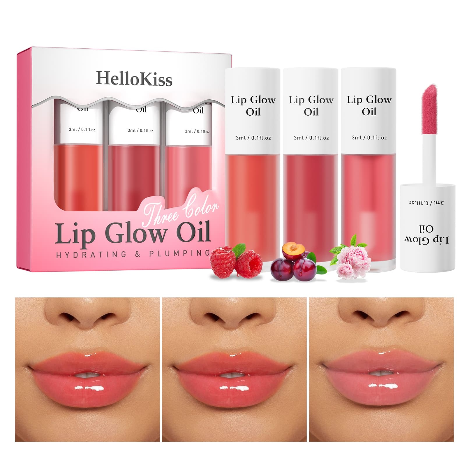 Langanhaltendes Lipgloss Set mit 7 Aromen