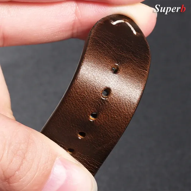Genähtes Rindslederband mit 18–22 mm Breite 4