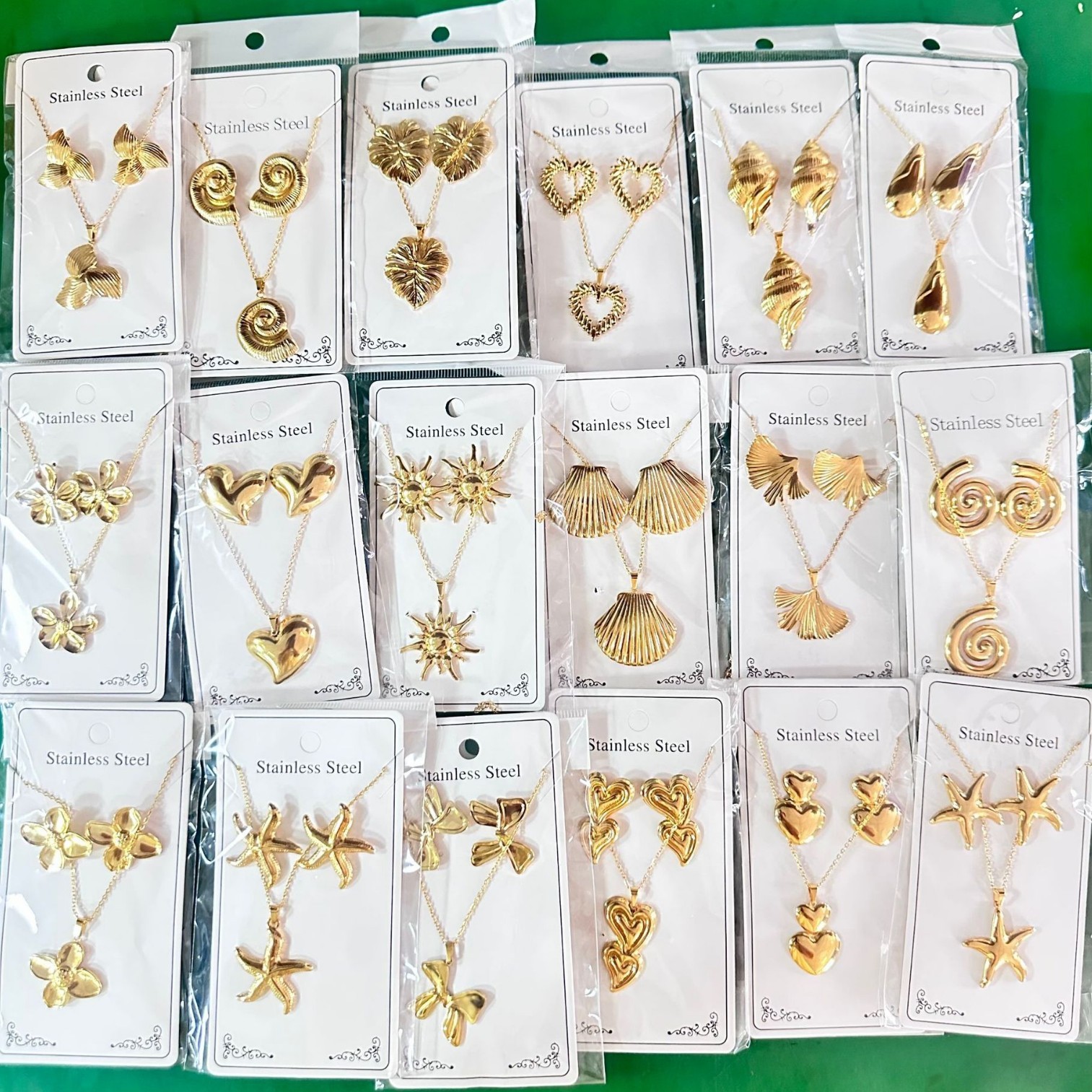 Damen Perlen-Schmuckset Edelstahl vergoldet 2