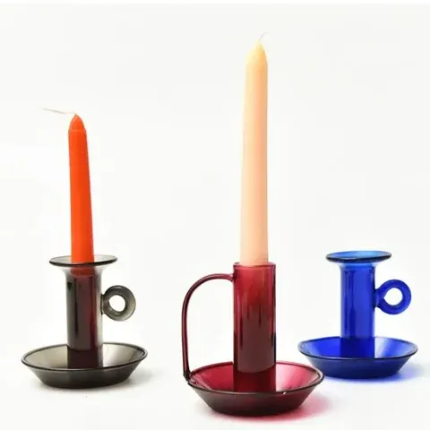 Vintage-Glas-Kerzenhalter