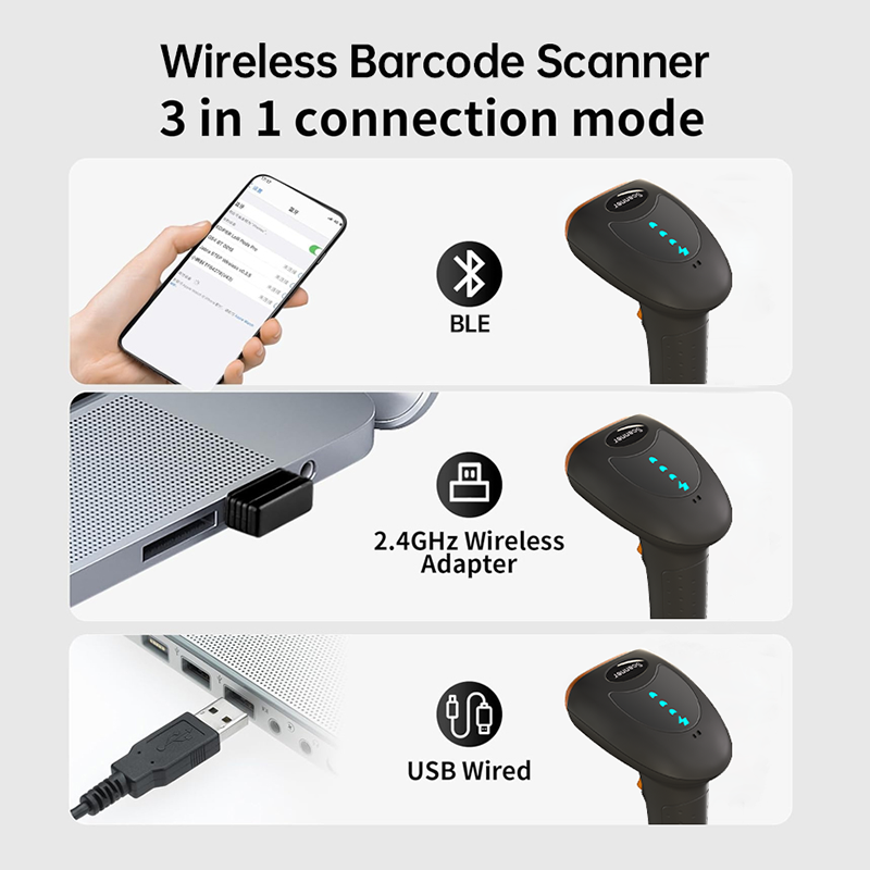 Kabelloser Handheld-Barcodescanner mit USB 2