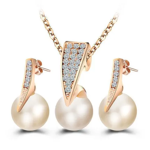 Perlenkette-Ohrring-Set