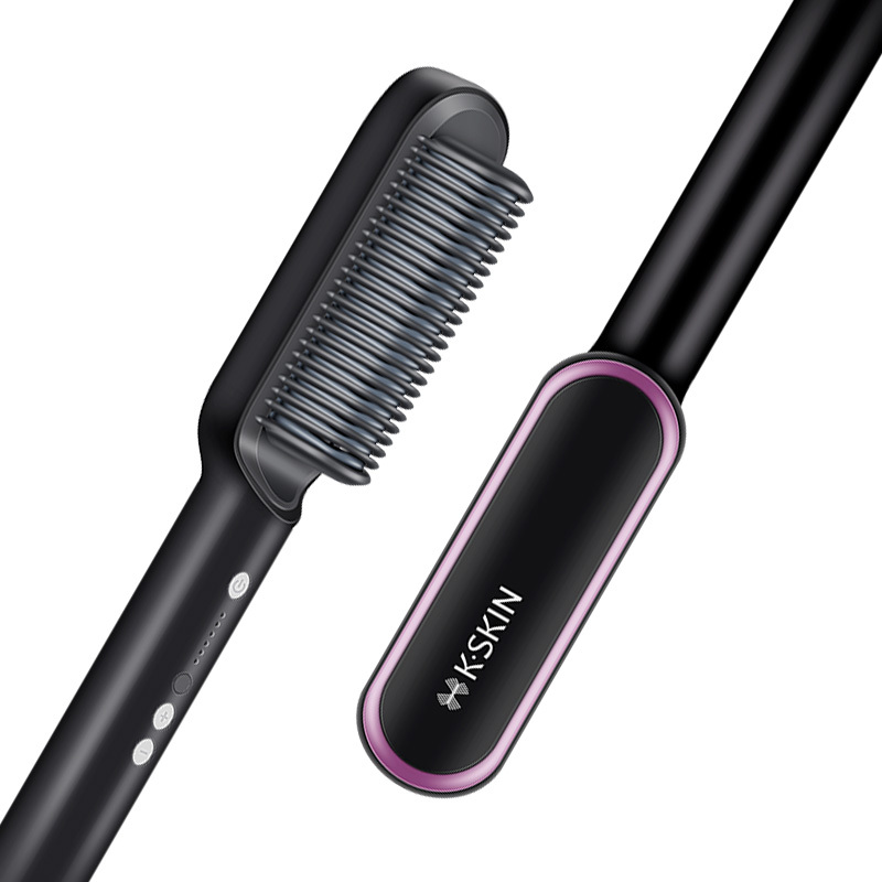2-in-1 Glätteisen mit Negativ-Ionen und Stylingkamm